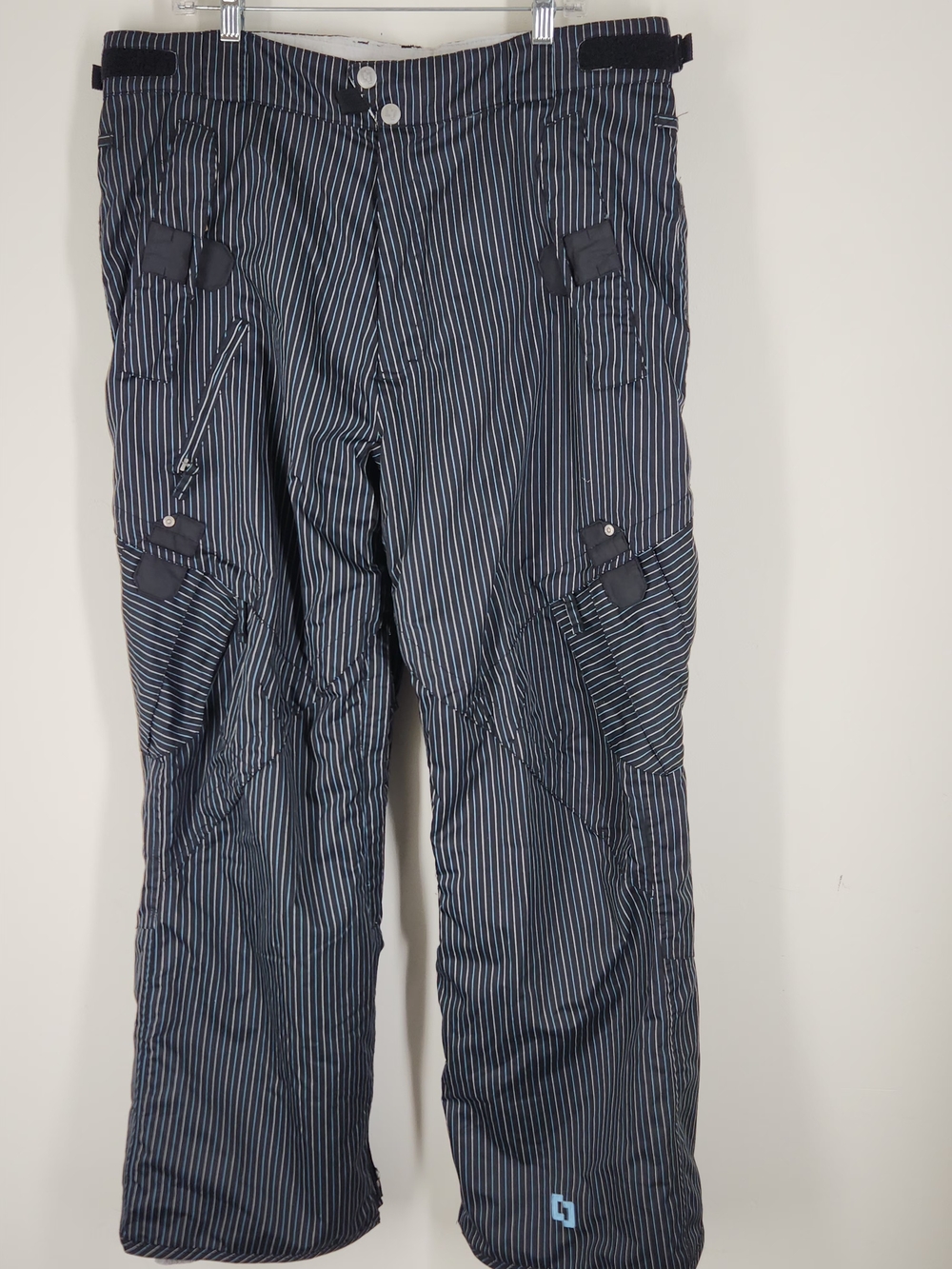 Vintage Sepia Pinstripe Cargo Snowboard Ski Pants Men's XL Y2K Rare. #G11